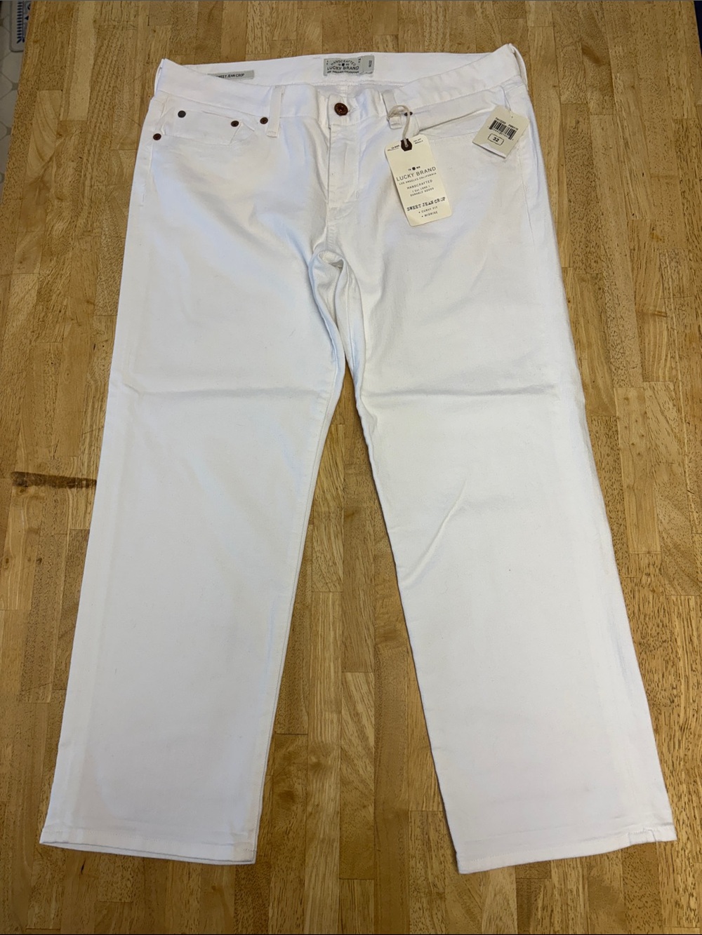 NWT Lucky Brand Women's White Sweet Jean Cropped Ankle Jeans Size 14/32